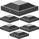 Dunzy 6 Pack Aluminum 3" x 3" Heavy Duty Post Caps for Actual 3" x 3" Metal Wood Fence Deck Corridors Mailbox Posts End Cover Black Spray Protection Post Topper Weatherproof Corrosion-Resistant