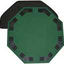 Brybelly 48" Green Octagon Folding Poker and Blackjack Table Top with Carrying Case