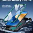 FNTCASE for Samsung Galaxy S25-FE Case: with [Built-in Screen Protector & Kickstand] [Military-Grade Drop Protection] Heavy Duty Protective Full Body Shockproof Rugged Sturdy TPU Phone Cover Green
