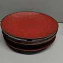 vicrays Ceramic Dinner Plates Set, 10.5 Inch, Set of 6, Round, Microwave, Oven, Dishwasher Safe, Porcelain Fluted Suitable for Steak, Pasta, Pizza, Home, Party, Restaurant (Cherry Red)