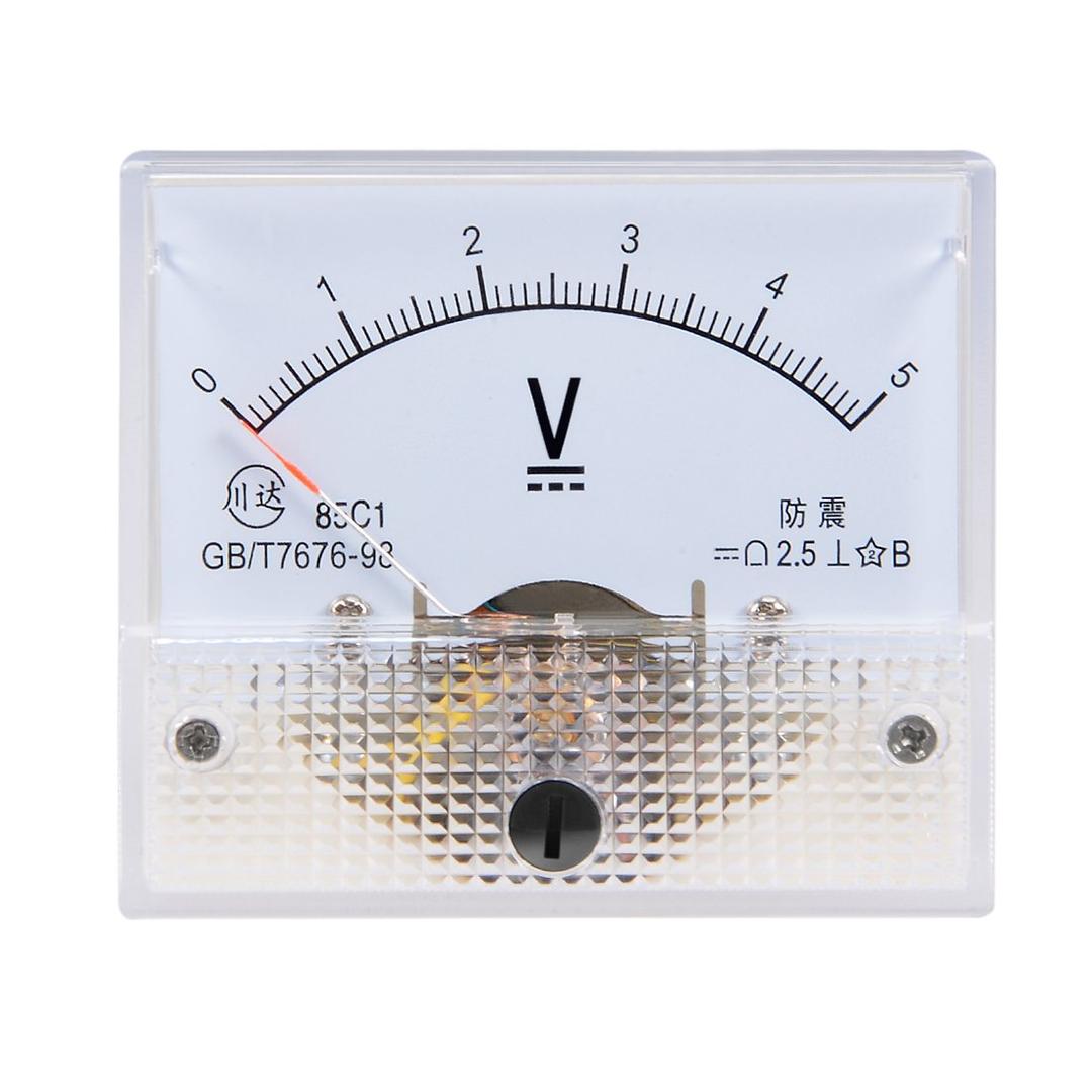 uxcell DC 0-5V Analog Panel Voltage Gauge Volt Meter 85C1 2.5% Error