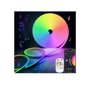 Lamomo RGB Neon LED Strip Lights, 16.4Ft Led Neon Rope Lights with App Remote Control, Music Sync, Indoor IP65, Waterproof, Flexible DIY Lights Design for Bedroom, Living, Gaming Room, Party Decor