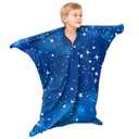 Sensory Body Sock for Kids,Sensory Sack for Relaxation, Focus,Sensory Integration,Body Sock (Medium 47''×27'' Blue)