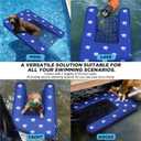 Inflatable Dock Platform, Dog Boat Ramp Floating Non-Slip Oxford and PVC with Lagre Water Ramp for Dogs Pool, Dock, Lake with Traction Rope, Manual Air Pump (4.7ft x 3ft x 6in) L02