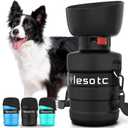 lesotc Dog Water Bottle, Portable Dog Water Dispenser, Leak Proof Dog Travel Water Bottle, Squeeze Pet Water Bottle for Walking On The Go, Dog Hiking Accessories for Outdoor, Hiking, Travel, Black 21oz