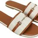 Verdusa Women's Open Toe Slides Single Band Slip On Flat Sandals Summer Shoes 7.5