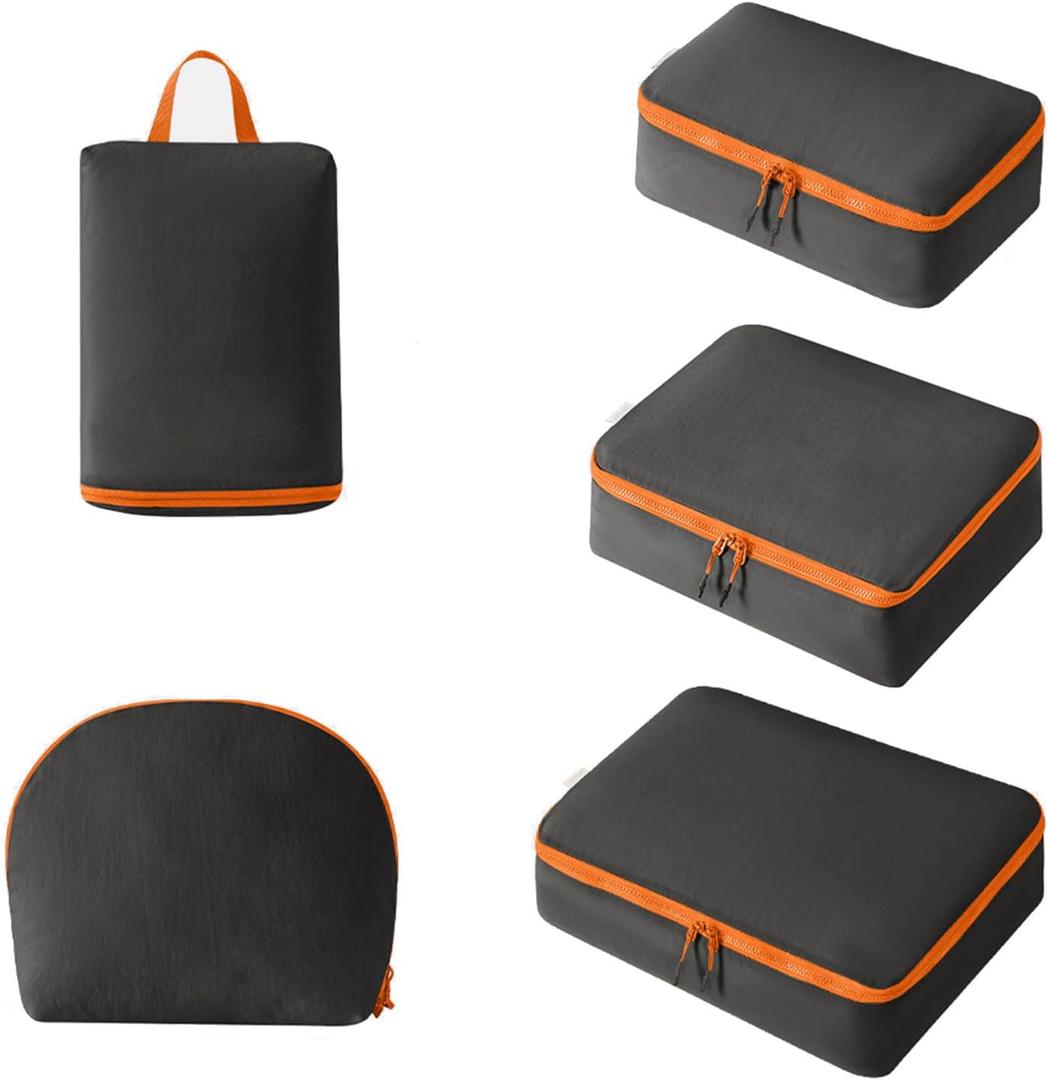 Multifunctional Travel Packing Systems Separate Storage Pouches Garment Packing Bags For Garments Footwear Cosmetics Waterpro (Black)