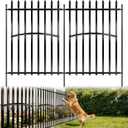 Metal Garden Fence 32in H x 27in W (10 Panels, Total Length 23ft), No Dig Animal Barrier Fence for Dogs, Heavy Duty Tube Decorative Garden Edging Border, Outdoor Rustproof Landscape Fencing for Yard