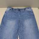 GRAPENT Capri Jeans for Women Wide Leg High Waisted Effortless Flow Pull On Stretchy Denim Elastic Waist Pants with Pockets, Size 2XL