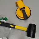 Floor Gap Fixer Tool with Rubber Mallet, Iron Body & Strong Suction Cup, Includes 5 Sticky Pads for Laminate, Vinyl, Wood & Tile Flooring Installation and Repair, Yellow