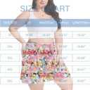 Plus Size Shorts for Women Casual Elastic Waist Wide Leg Flowy Shorts with Pockets Summer Vacation Outfits (XXXL)