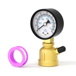 0-15PSI Air Test Pressure gauges, 2" Double Graduated Dial, 3/4" FNPT Forged Brass Bell Shape Body Assembly, 1/8" NPT Air Bleeding Valve, for Pressure Testing on Home Gas Line