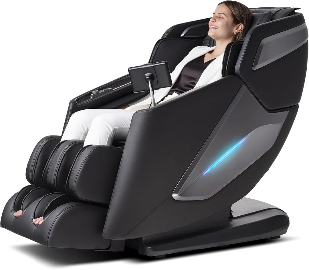 4D Massage Chair, Full Body Massage Chair, Zero Gravity Recliner w/ Intelligent Voice Control, 53.14" SL Track, Electric Calfrest Extension, 12 Auto Modes, USB Type-C, Bluetooth Speaker, TFT Screen