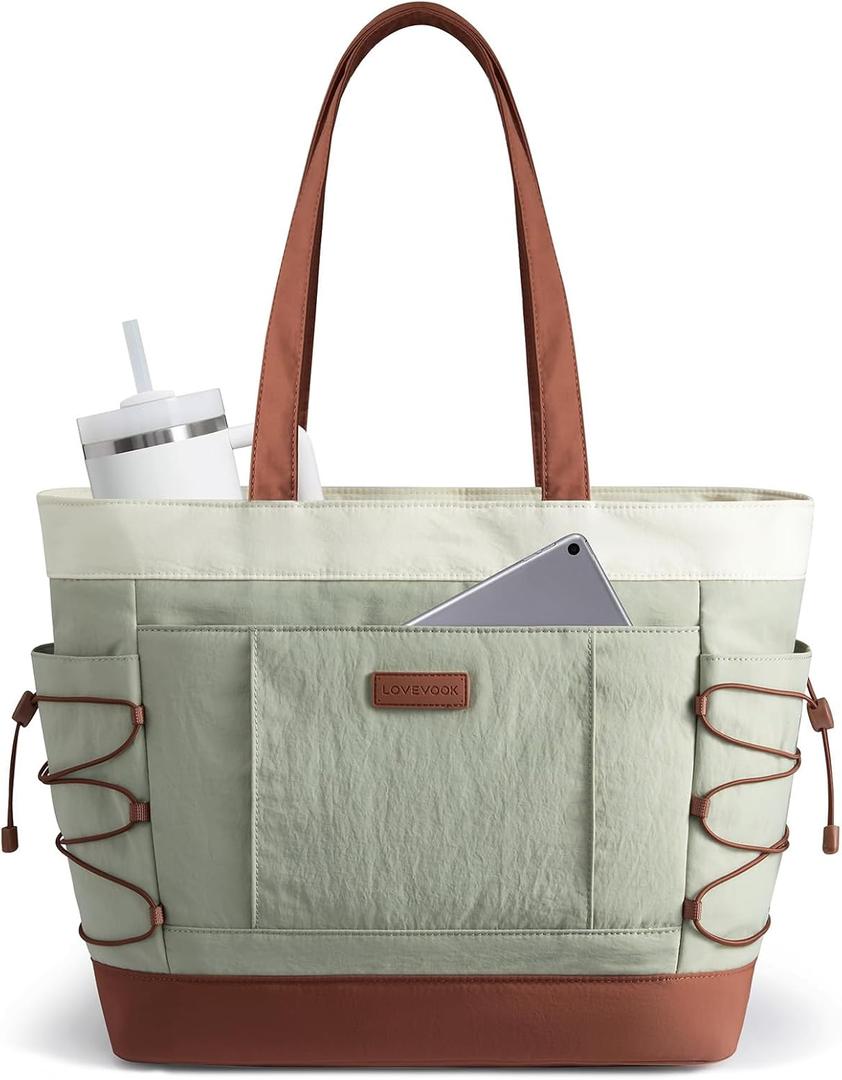 LOVEVOOK Tote Bag for Women, Puffer Tote Bag with Large Cup Holder, Lightweight Shoulder Bag Handbag for Travel, Work, Gym