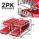 Simple Houseware Stackable Front Loading Beverage Can Dispenser Rack, Chrome - 2 Pack