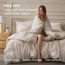 Bedsure 100% Washed Cotton Duvet Cover Full Size - Oatmeal Minimalist Bedding Set Linen Like - PureWoven Plain Simple & Soft Comforter Cover for All Seasons (Oatmeal, Full, 80"x90")