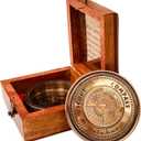 Scout Compass Gift Boys - Engraved Scout Oath Compass in wood Box Scout Always Prepared Camping Orienteering Compass, Hiking Backpacking Compass Gift, 50 Year Calander
