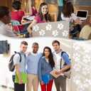 ReliThick 30 Pcs Paw Print Floor Decal 7.5" Large Pawprints Wall Cling Self Adhesive Footprint Floor Cling Window Stickers Wall Decal for Bedroom Living Room Decor(White)