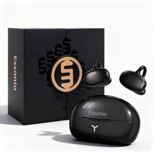 Clip On Wireless Earbuds Bluetooth Open Ear Headphones - NSVQ 4.0+ Hi-Res ENC Air Conduction Earphones 70H Playtime Sport Earphones for Workouts and Daily Use