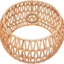 Eqquorva Hanging Pendant Lamp Shade(12.6"×6.7"), Boho Rattan Lampshade, Hand-woven Wicker Light Shade for Floor Lamps, Table Lamps, Wall Sconces