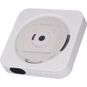 Portable CD Player, Desktop or Wall Mount BT CD Player, Support CD, U Disk, TF Card, AUX, Repeat, Built in Speakers, with Remote Control, for Home (White)