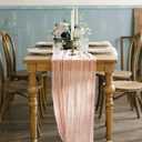 12Pack Light Pink Table Runner 10Ft Cheesecloth Table Runner Boho Gauze Table Runners Long Cheese Cloth Table Runners for Wedding Party Bridal Shower Thanksgiving Christmas