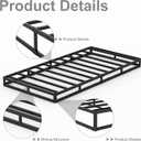 3 Inch Twin Size Box Spring Bed Base, Heavy Duty Metal Mattress Foundation with Fabric Cover, Noise Free, Easy Assembly, Black