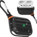 AirPods Pro Case, Waterproof Silicone Cover for AirPods Pro 2 Case | Waterproof Protection | Portable | for USB-C/Wireless | Anti-Lost | One Piece | Black