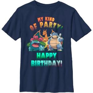 Pokemon Boys Birthday Party Short Sleeve Tee Shirt, Navy Blue, Small Pokemon Boys Birthday Party Short Sleeve Tee Shirt, Navy Blue, Small