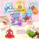 24 Pack Valentines Day Cards with Squeeze Animal Popping Eye Keychains, Valentines Cards for Kids, Fidget Toys for Classroom School Valentine's Gifts Exchange, Valentine's Party Favor Prizes for Kids