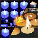 Caffox 3000Pcs Rose Petals with 36Pcs LED Tea Lights Candles, Rose Petals and Candles Set for Romantic Night, Romantic Decorations for Special Night, Valentine's Day, Wedding, Anniversary(Blue)