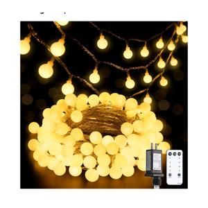 JMEXSUSS 100 LED Connectable Globe String Lights Indoor Bedroom, 33ft Warm White Christmas Lights Plug in with Remote, 8 Modes Hanging Fairy Light Outdoor for Room Classroom Party Spring Home Decor