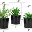 Hopewood Artificial Succulents Faux Potted Plant Decor, Small Fake Plants in Black Pot, Realistic and Lifelike for Book Shelf, Desk Decor, Home Office, Kitchen, or Bathroom Decor - Pack of 3