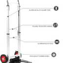 LEADALLWAY Hand Truck Aluminum Foldable Hand Cart with 6" Wheels 220 lbs Capacity