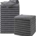 UNIMADE Salon Towels 24 Pack, Super Soft Microfiber Gym Towels, Highly Absorbent Hair-Drying Cloth for Gym, Bath, Spa Use and Home Beauty Care - Grey (16x29 inch)
