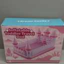 Relaxgiant Pink Castle Inflatable Kids Bed, Toddler Travel Bed with Safety Bumper and Air Mattress Portable Air Mattress with Pump for Vacation Hotel Home Sleepover Kids Gift for Birthday Christmas