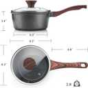 SENSARTE Nonstick Saucepan with Lid, 1.5 Quarts Small Pot with Swiss Granite Coating, Stay-cool Handle, Multipurpose Handy Sauce Pot Small Kitchen Cooking Pot, Induction Comptable, PFOA Free