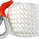 3/4" x 50 Feet Anchor Rope, Polypropylene Docking Dockline Boat/Sailboat/Mooring/Pull Lines with Thimble, 12592LB Breaking Strain