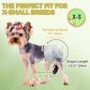 2 x IMMCUTE Dog Heat Diapers Female, X-Small, 60 Count, Breathable & Adjustable Disposable Dog Diapers, Super Absorbent, Female Dog Diapers for Heat, Excitable Urination, Incontinence