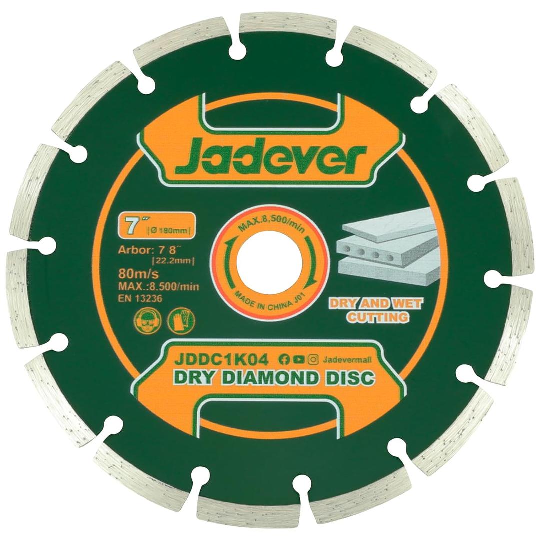 7-Inch Diamond Saw Blade, Segmented Rim Diamond Disc, 7/8 Inch Arbor, Wet or Dry Cutting of Concrete/Masonry/Block/Paver/Brick