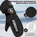 Andake Winter Ski Mittens for Men Women&Teenager,Waterproof & Insulated Snow Gloves, Warm Cold Weather Mittens,Professional Snowboard Mittens for Skiing, Snowboarding,Winter Sports (X-Small, Black)