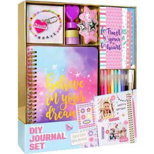 Nollh DIY Journal Kit for Girls - 26 PCS Teen Tween Girl Gifts Trendy Stuff, Stocking Stuffers, Scrapbook Supplies Stationery Set, Art Crafts Kit - Ideal Gifts for 8 9 10 11 12 13 14 Year Old Girl