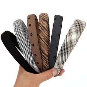 LONEEDY 6PCS Wide Padded Headband for Women Cotton Neutral Color Sponge Thick Hairband for Girls Non-Slip Solid Hair Band (Mixed colors 6PCS, One Size) (1 Count (Pack of 6))