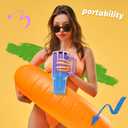 40 oz Shiny Tumbler with Handle and Straw,Stainless Steel Tumbler with Lid and Straw,Insulated Travel Mug(Cold for 34 Hours),Water Bottle for Iced Tea,Coffee (Purple)