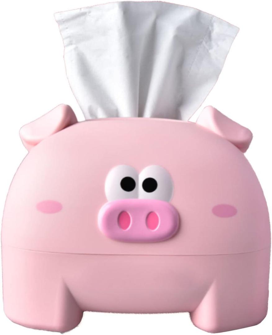 Tissue Box, Cute Tissue Storage Box Pig Shaped Decorative Towel Napkin Container Case for Tabletop ()