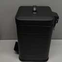 CEROELDA Small Trash Can with Lid-5L/1.3 Gal,Stainless Steel Outdoor Dog Poop Garbage Can-Farmhouse Retro Metal Waste Bin w/Step Pedal for Bathroom Bedroom Office-Soft Close-Black