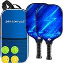 Pickleball Paddles Set of 2, Lightweight USAPA Approved Fiberglass Pickleball Set of 2 with Outdoor Pickleballs