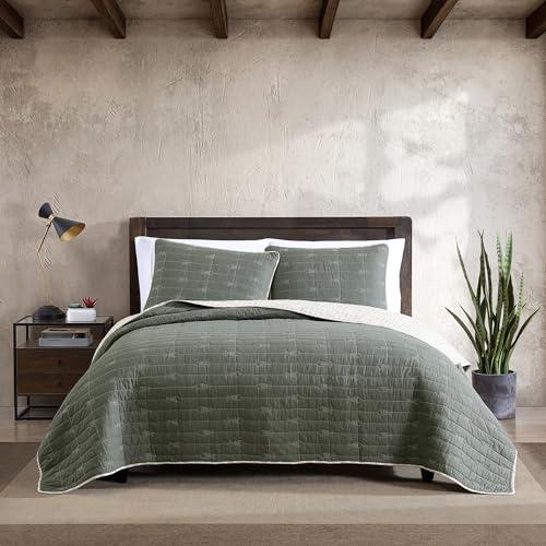Eddie Bauer - King Quilt Set, Reversible Cotton Bedding with Matching Shams, Lightweight Home Decor for All Seasons (Troutdale Green, King)