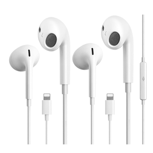 2Pack Wired Headphones for iPhone Ear buds with Lightning Connector(Builtin Microphone & Volume Control) Earbuds for iPhone 14/13/12/11/XR/XS/X/8/7/Pro/Pro Max【Official Certified Earphones】Plug&Play