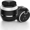 Electric Face Scrubber & Silicone Facial Cleansing Brush - Waterproof Sonic Face Brush Exfoliator with LED Screen, 3 Beauty Light Modes, Rechargeable Face Wash Brush for Deep Cleaning & Massage-Black